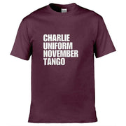 Charlie Uniform November Tango T-Shirt Maroon / S